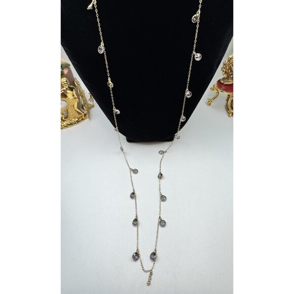 London Manori AB Cristal Chain Necklace Gold Tone Sterling Silver 925 Pretty - Picture 3 of 10